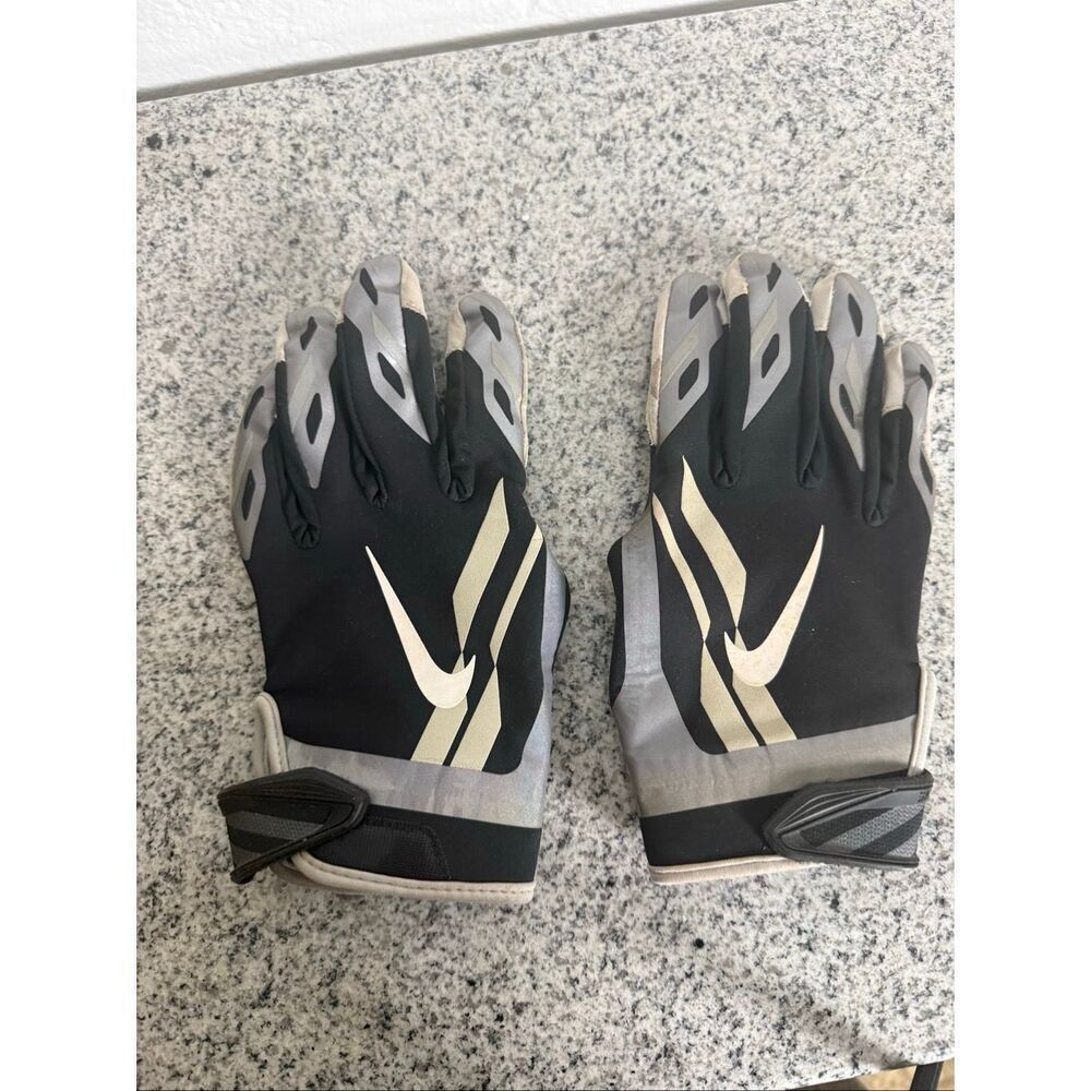 Nike Vapor Jet NFL Receiver Gloves Black Gray Adult Large Football Gloves